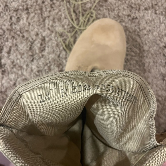 Made in USA Military Desert Tan Army Combat Flight Work Boots Suede Vibram - Picture 3 of 4